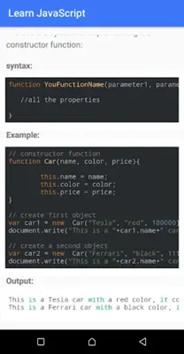 Javascript Language android App screenshot 2